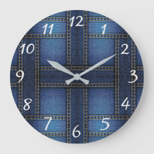 Denim Design Large Clock