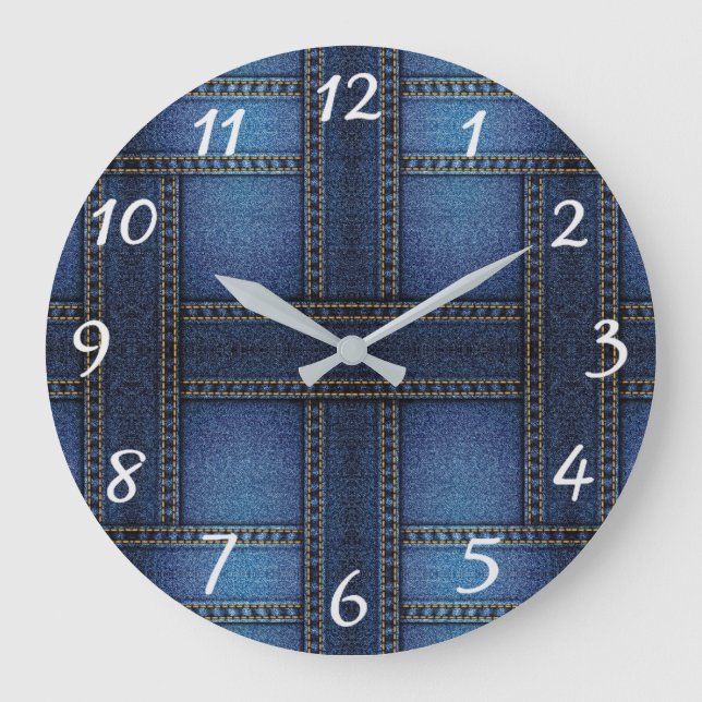 Denim Design  Large Clock (Front)