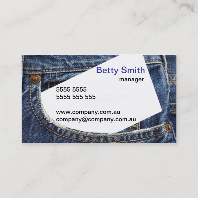 Denim Designed Business Card (Front)
