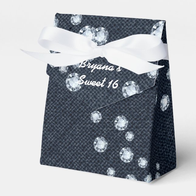 Denim & Diamonds Birthday Party Favour Boxes (Front Side)