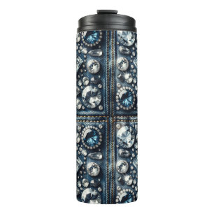 Denim & Diamonds Bling Gemstone Glam Jewels Thermal Tumbler