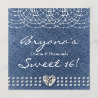 Denim & Diamonds Bling Heart Sweet 16 Party