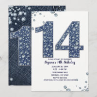 Denim & Diamonds Bling Sparkle 14th 14 Birthday