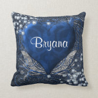 Denim & Diamonds Blue Heart Personalised Glam