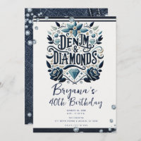 Denim & Diamonds Embroidered Floral Birthday Party