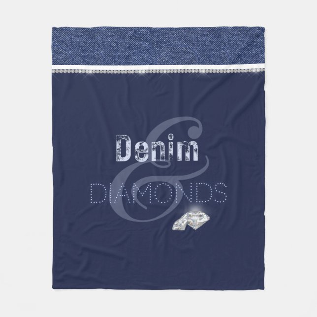 Denim & diamonds fleece blanket (Front)