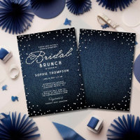 Denim Diamonds Glitter Blue Elegant Bridal Brunch