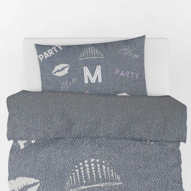 Denim Diamonds Glitter Personalised Teen Girl Gift Pillowcase (Creator Uploaded)