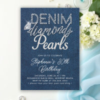Denim Diamonds Pearls Chic Type Classy Birthday