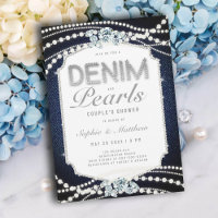 Denim Diamonds Pearls Frame Coed Wedding Shower