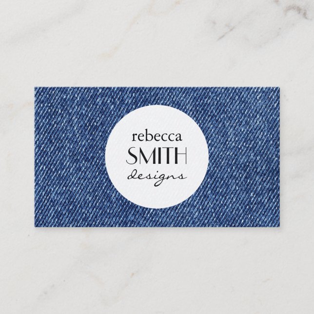 Denim Fabric, Denim Texture, Blue Denim, Jeans Business Card (Front)