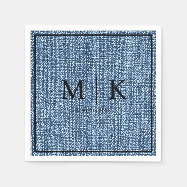 Denim Fabric Light Blue | Wedding Napkins (Front)