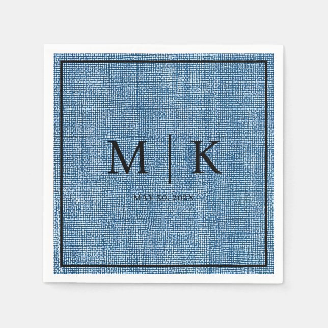 Denim Fabric Light Blue | Wedding Napkins (Front)
