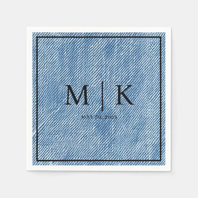Denim Fabric Light Blue | Wedding Napkins (Front)