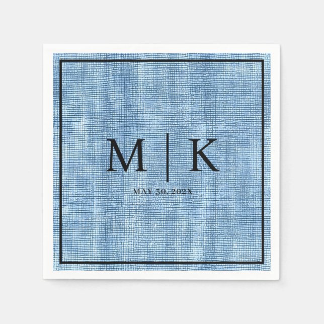 Denim Fabric Light Blue | Wedding Napkins (Front)