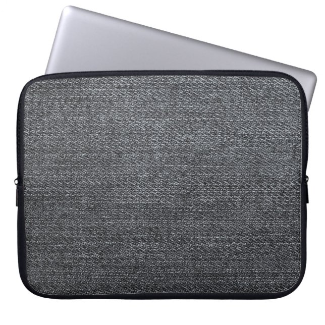 Denim fabric texture blue trouser laptop sleeve (Front)