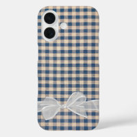 Denim Gingham With White Bow
