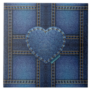 denim heart tile