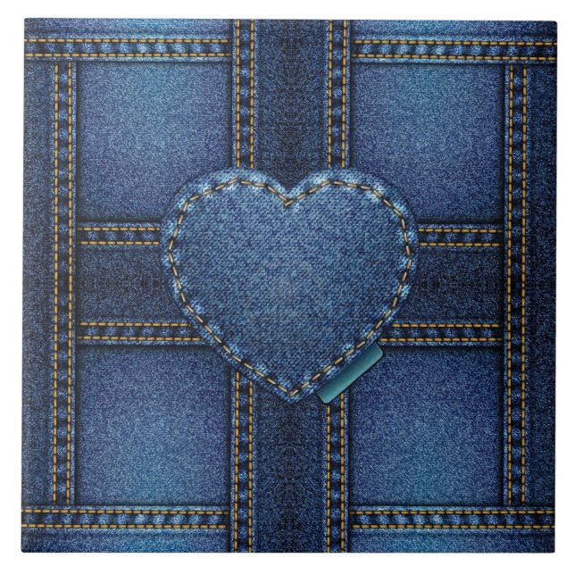 denim heart tile (Front)
