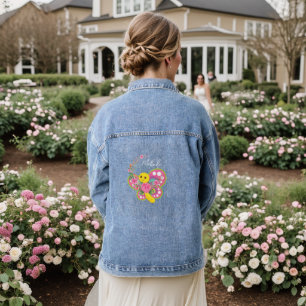 Denim Jacket Blue Butterfly Floral