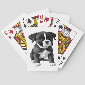 Denim Jacket Boxer Dog Playing Cards