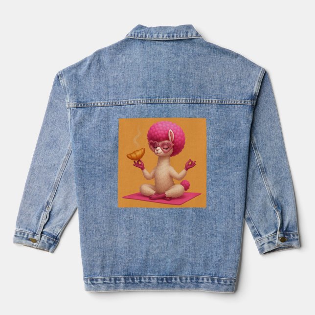 Denim Jacket Llama Zen (Back)