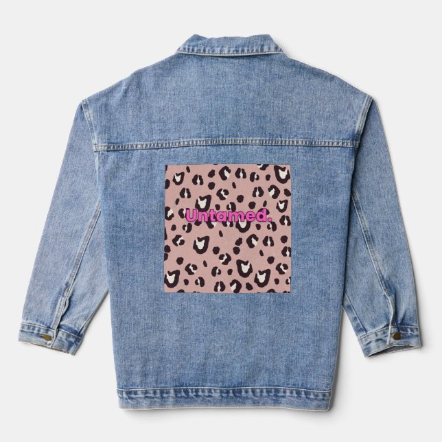 Denim Jacket pink animal print (Back)