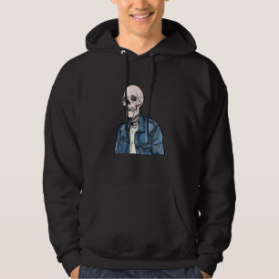 Denim Jacket Vintage Skull Hoodie