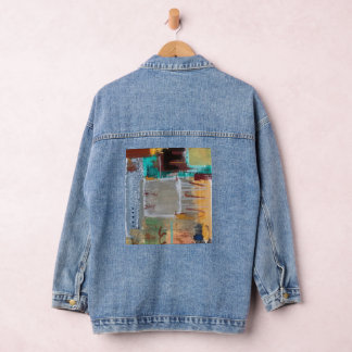 Denim Jacket with Abstract Art