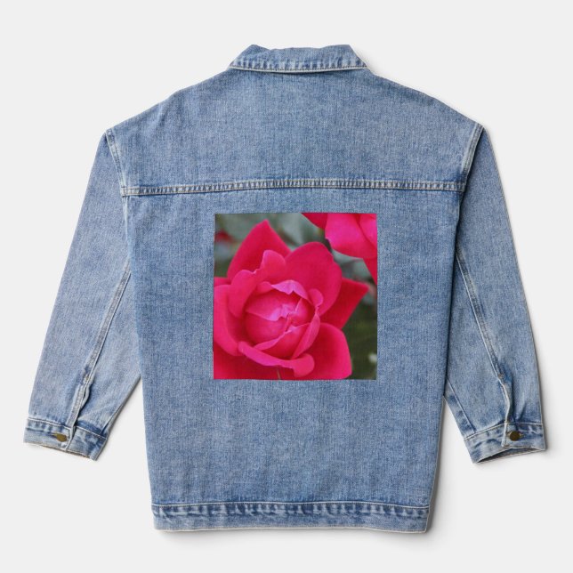 Denim Jacket WITH ROSE DESIGN (Back)