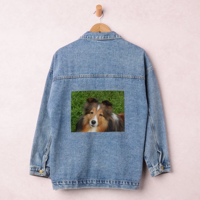Denim Jacket with Sheltie image (Hangar)