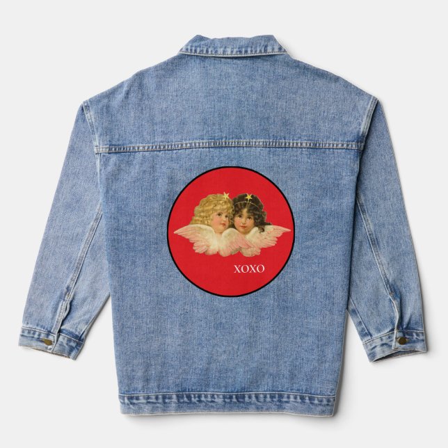 Denim Jacket WITH TWIN ANGELS XXX OOO (Back)
