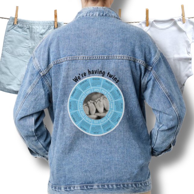 Denim Jean Jacket pregnancy We're having Twins (Creator Uploaded)