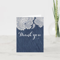 Denim Jean & White Lace Elegant Bridal Wedding