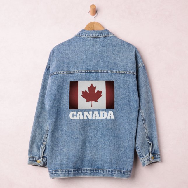 Denim jeans jacket with vintage Canadian flag (Hangar)