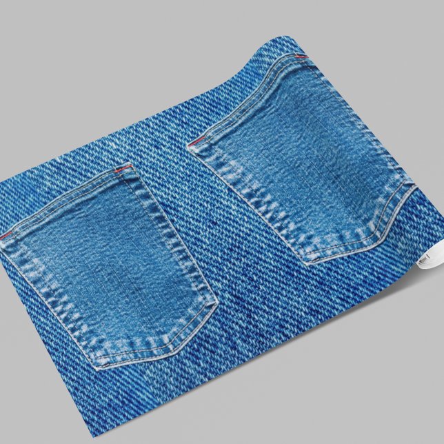 Denim Jeans Pocket Rustic Country Western Wrapping Paper (Creator Uploaded)