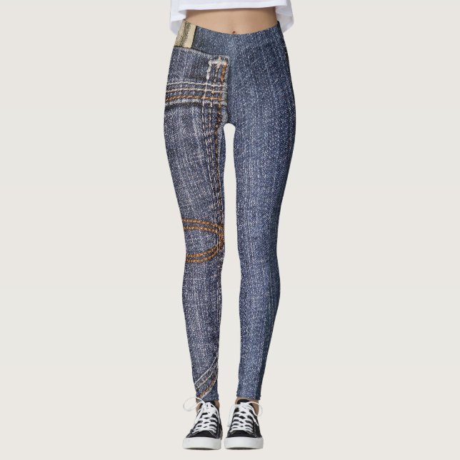 Denim Jeans Pocket & US Money Leggings (Front)