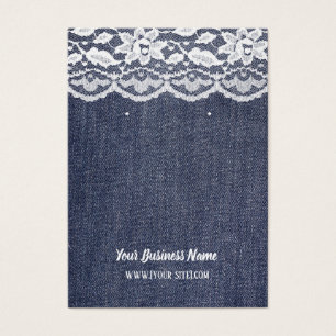 Denim Lace Custom Earring Card