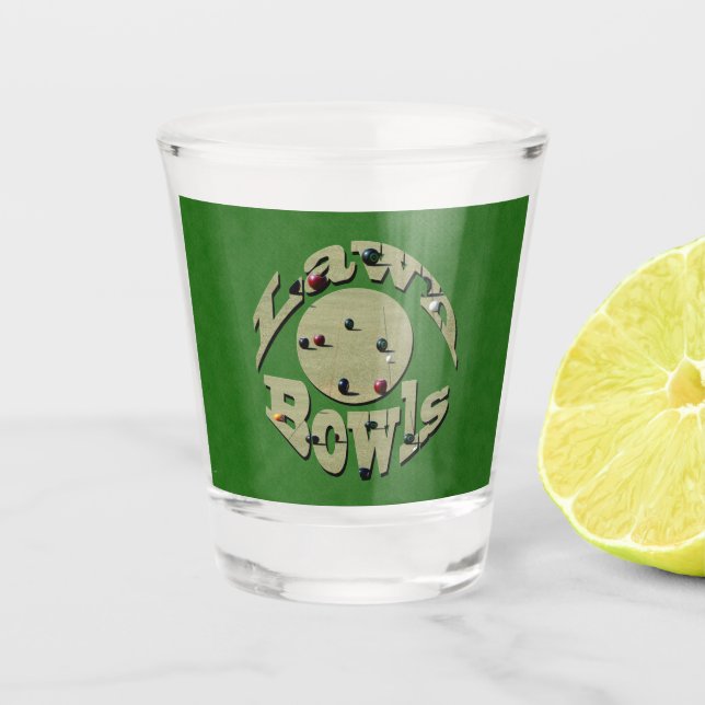 Denim Lawn Bowls, Shot Glass (Front)