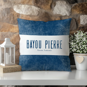 Denim Look Bayou Pierre Louisiana State Cushion