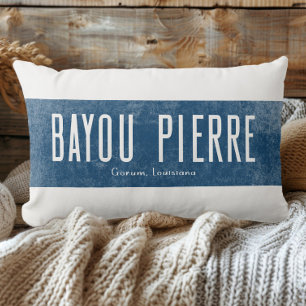 Denim Look Bayou Pierre Louisiana State Lumbar Cushion