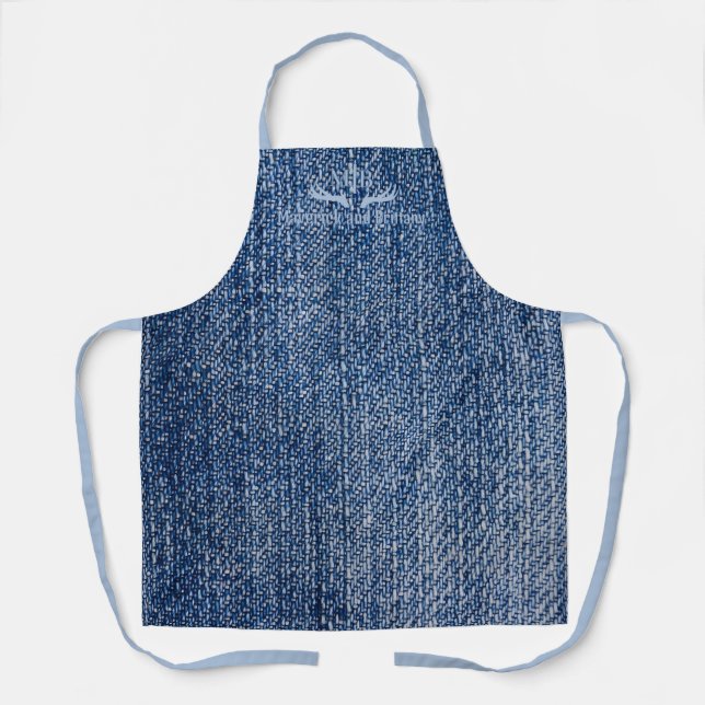 Denim Look Custom Family Monogram  Apron (Front)