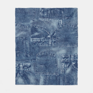 Denim material, fleece blanket