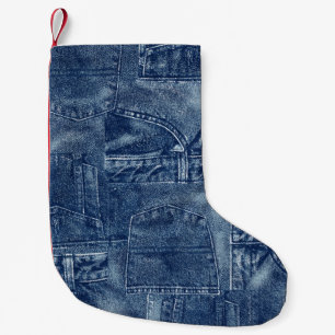 Denim material, small christmas stocking