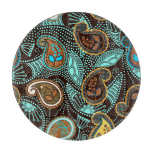 Denim Paisley: Seamless Jeans Texture Pattern Cutting Board