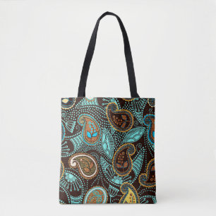 Denim Paisley: Seamless Jeans Texture Pattern Tote Bag