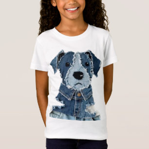 Denim Patchwork Dog T-Shirt