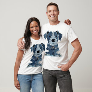 Denim Patchwork Dog T-Shirt