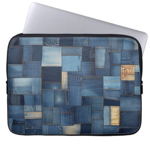 Denim Patchwork Laptop Sleeve