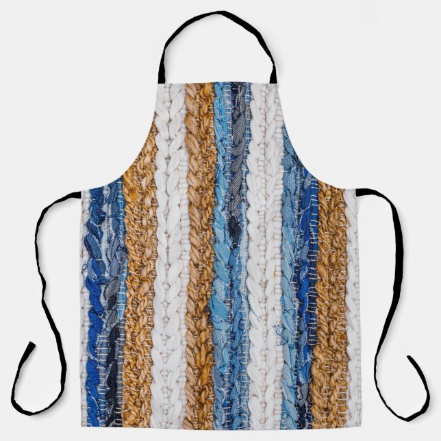 Denim patchwork: recycled jeans rug. apron (Front)